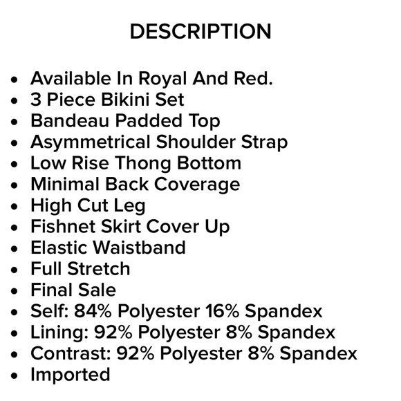 3 piece red bathing suit. Size small. Brand new!! - Picture 5 of 7